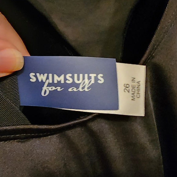 SWIMSUITS FOR ALL Floral Black One-Piece Tank Style Swimsuit - Plus Size 26 NWT - Picture 8 of 13